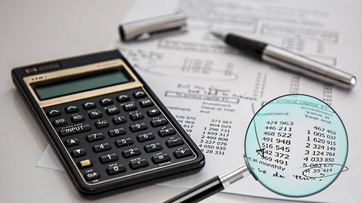 Persoon die financiële documenten controleert voor het indienen van een leningaanvraag